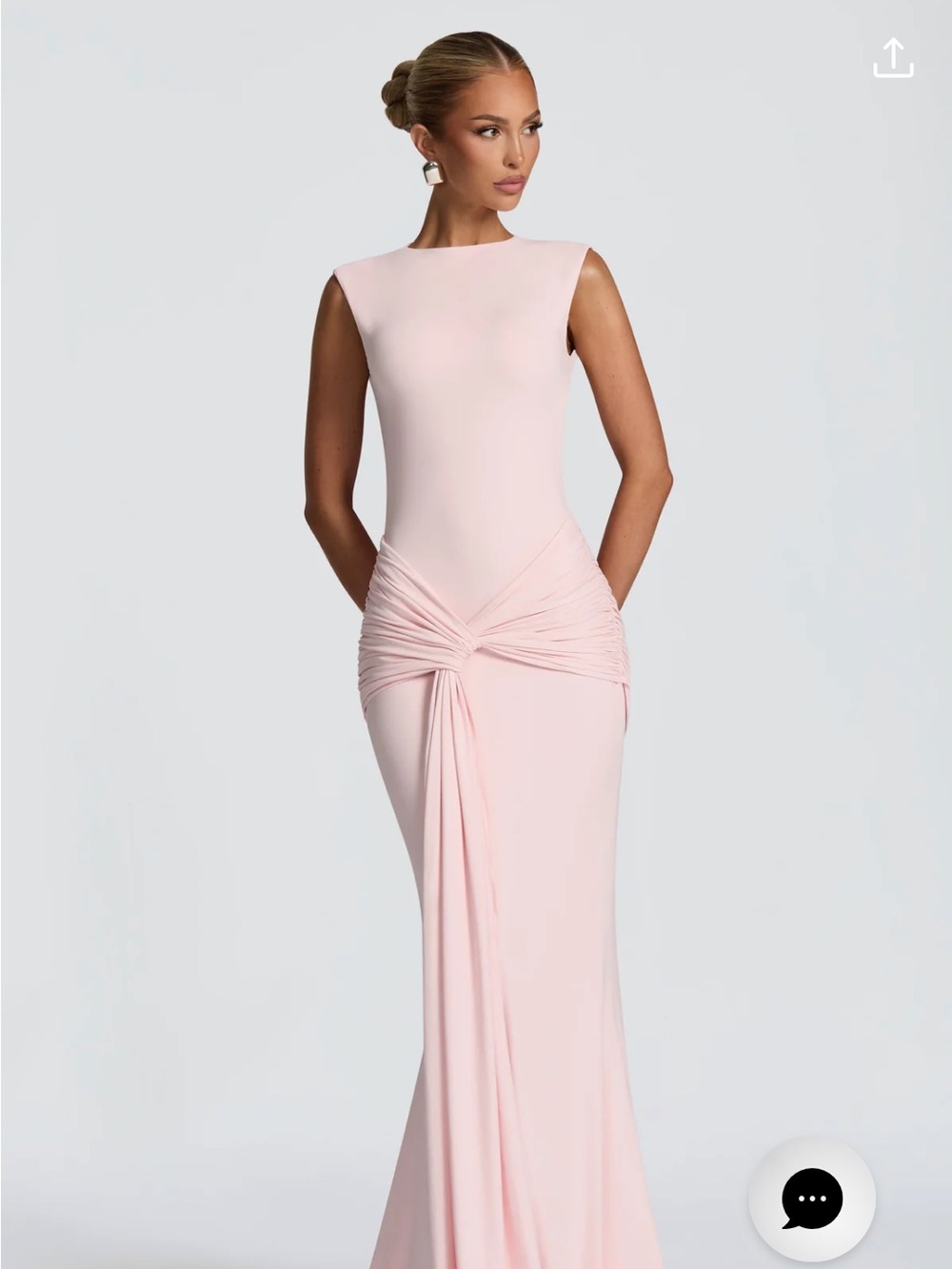 Babyboo Elegant Sleeveless Pink Knot-Detail Evening Dress